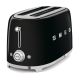 2. Smeg TSF02BLEU Toaster, schwarz, 4 Scheiben, Metallgehäuse