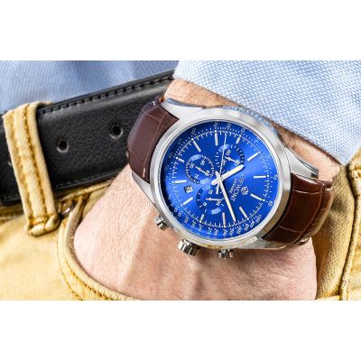 4. Giewont Chronograph Saphir Silber Blau Herrenuhr GW7650-A5