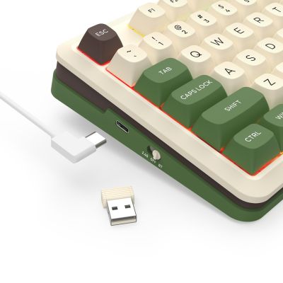 8. REDRAGON K681CGC-RGB-PRO Cyrus Tastatur USB + RF Wireless + Bluetooth Weiß, Grün