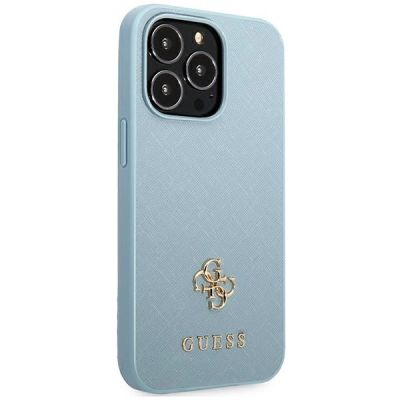 4. Guess Saffiano 4G Small Metal Logo Case für iPhone 13 Pro / 13 – Blau
