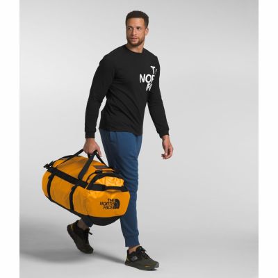 6. The North Face Base Camp Duffel L Sporttasche 95L Polyester Schwarz, Gelb