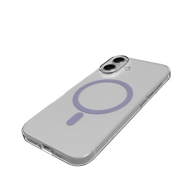 9. Puro Lite Mag TPU+PC-Hülle kompatibel mit MagSafe für iPhone 17 – Transparent mit rosa Ring