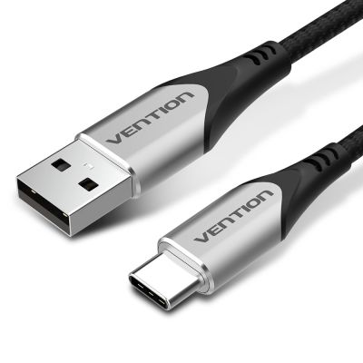 Vention Geflochtenes USB-A-auf-USB-C-Kabel, 3 A, 480 Mbit/s, 2 m, Grau