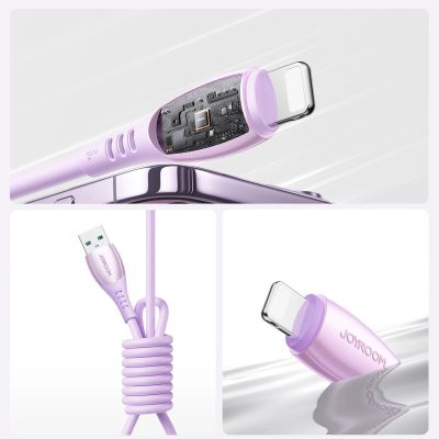 12. Joyroom S-A59 Vibrant Series 3A USB-A - Lightning Kabel 1,2 m - lila