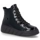 Schwarze Plateau-Ankle-Boots aus Lackleder für Damen, Rieker W2661-01