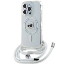 Karl Lagerfeld Crossbody IML Karl Head MagSafe Hülle für iPhone 15 Pro Max – transparent