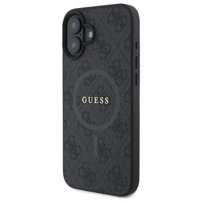 2. Guess 4G Ring Classic Logo MagSafe-Hülle für iPhone 16 – Schwarz