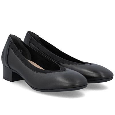 2. Schwarze Damen-Pumps aus Leder mit niedrigem Absatz, Rieker 43452-00