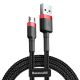 5. Baseus Cafule Cable strapazierfähiges Nylonkabel USB / Micro USB 2A 3M schwarz-rot (CAMKLF-H91)