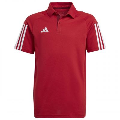 adidas Tiro 23 Competition Baumwoll-Poloshirt für Kinder, rot, HI4715