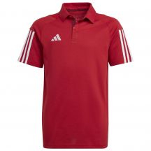 adidas Tiro 23 Competition Baumwoll-Poloshirt für Kinder, rot, HI4715