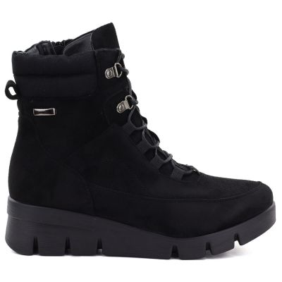 2. Schwarze Wildleder-Keilstiefeletten für Damen, M.Daszyński MR23109A-3
