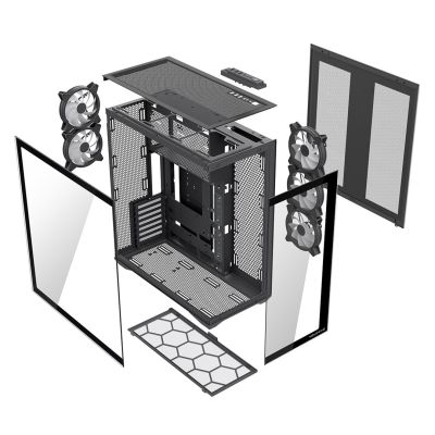 6. MODECOM VOLCANO SPACE XL ARGB FULL TOWER 5F SCHWARZES GEHÄUSE