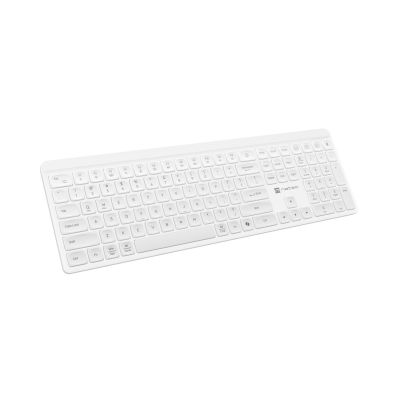 4. NATEC TANG US kabellose Tastatur BT + 2,4 GHz, leise, Slim, weiß