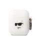Karl Lagerfeld KLA2RUNCHH AirPods 1/2 Cover weiß/weiß Silikon Choupette Head 3D
