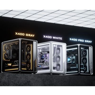 4. Jonsbo X400 PC-Gehäuse, Midi-Tower, ATX, gehärtetes Glas – grau
