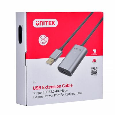 8. UNITEK USB 2.0 SIGNALVERSTÄRKER, 5M, PREMIUM