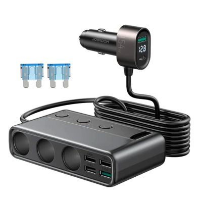 Joyroom JR-CL06 9in1 Autoladegerät 154W 5x USB-A / USB-C / 3x Zigarettenanzünderbuchse PD QC PPS - Schwarz