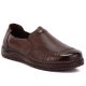 Bequeme Damen-Slipper aus Leder, braun, Vinceza 107241
