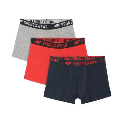 6. Jungen-Boxershorts 4F M061 3er-Pack mehrfarbig 4FJWAW25UBXSM061 90S