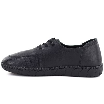 3. Jezzi JH01-1 bequeme schwarze Damen-Lederschuhe