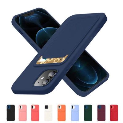 2. Kartenetui Silikon Wallet Case mit Kartenfach Dokumenten für Samsung Galaxy A73 Schwarz