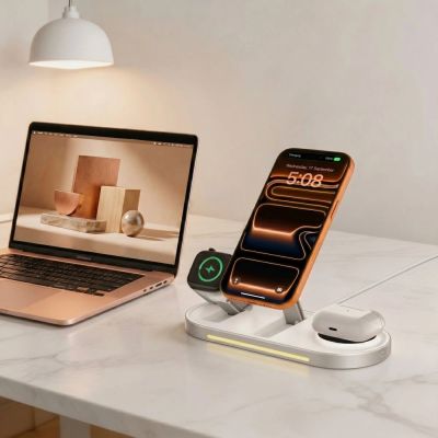 9. Tech-Protect A51 MagSafe 3-in-1 25W QI2.2 Kabelloses Ladegerät – Weiß