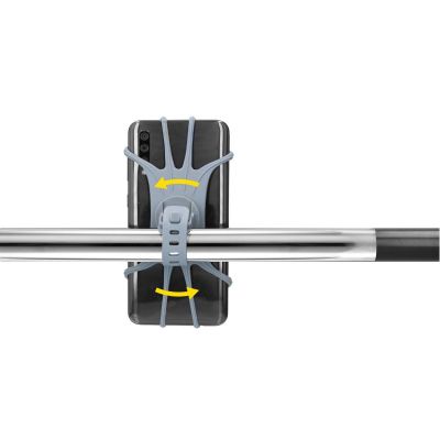 7. DUNLOP Silikon-Fahrradhandyhalterung, 360° drehbar, grau