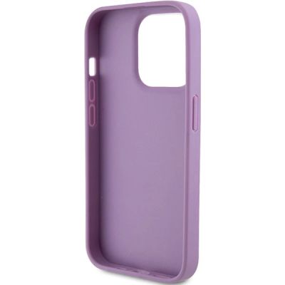 7. Guess Leder 4G Stamped Hülle für iPhone 15 Pro – Lila