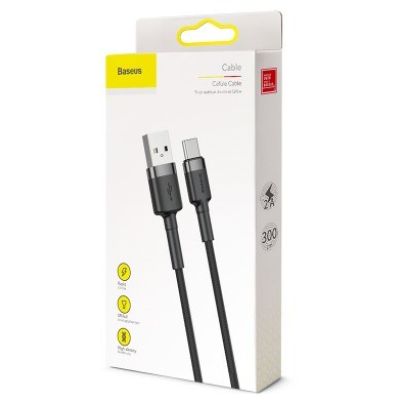 12. BASEUS CAFULE CATKLF-UG1 USB-C-KABEL 2A 3M SCHWARZ