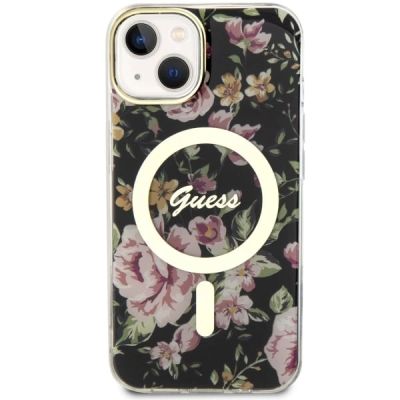 3. Guess GUHMP14MHCFWSK iPhone 14 Plus 6,7" schwarz/schwarz Hardcase Flower MagSafe