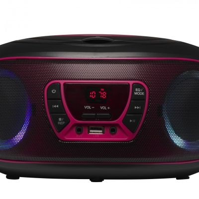 7. Denver TCL-212BT PINK tragbarer CD-Player, schwarz, pink