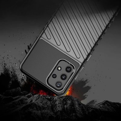 4. Thunder Case Flexibel Robuste Panzer Handyhülle TPU Schutzhülle für Samsung Galaxy A72 4G blau