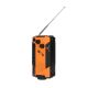 3. Extralink Solar-Notfallradio mit Kurbeldynamo-Powerbank (4000 mAh) und SOS-Taschenlampe SR-4000, tragbar, analog, Schwarz/Orange