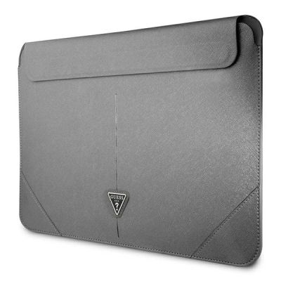 2. Guess Saffiano Triangle Logo-Hülle für einen 16-Zoll-Laptop – Silber