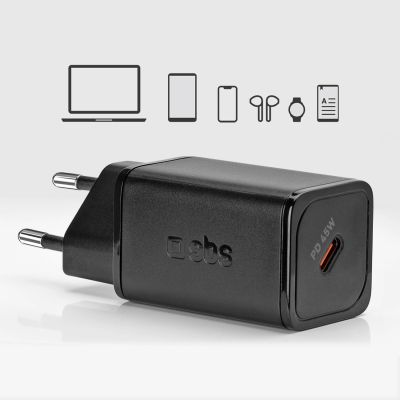 12. SBS TETRGAN1C45W 45-W-GaN-USB-C-Wandladegerät mit Power Delivery – Schwarz