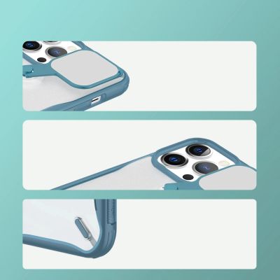 16. Nillkin Cyclops Case robuste Hülle mit Kameraabdeckung und faltbarem Ständer iPhone 13 Pro schwarz