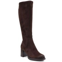 Damenstiefel aus braunem Veloursleder mit Absatz Potocki SZ12849