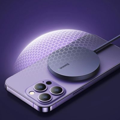 20. Baseus Simple Mini3 magnetisches Ladegerät MagSafe Qi 15W lila