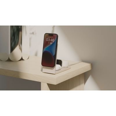 3. 15-W-Qi2-Wireless-Ladegerät für drei Geräte, kompatibel mit MagSafe (Sandstein)