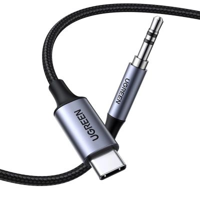 2. Ugreen AUX-Stereo-Audiokabel 3,5-mm-Miniklinke - USB Typ C für Tablet-Telefon 1 m schwarz (CM450 20192)