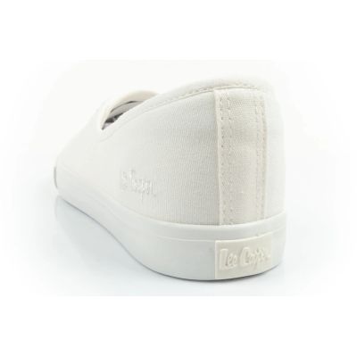 5. Lee Cooper Damenschuhe, sportliche weiße Slip-On-Ballerinas