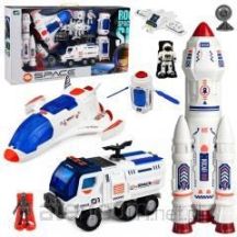 Großes Weltraum-Set mit Raumstation, Rakete, Raumfähre, Erkundungsfahrzeug und Astronauten