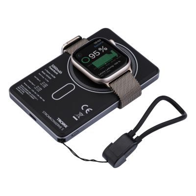4. TROIKA POP50 5000 mAh Akku mit kabelloser Ladefunktion, Grau/Schwarz