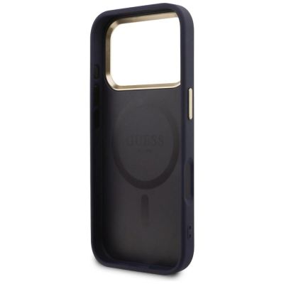 7. Guess Perforierte 4G MagSafe Hülle für iPhone 17 Pro Max - blau