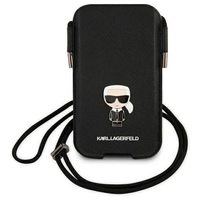 2. Karl Lagerfeld Saffiano Ikonik Karl 6,1'' Handtasche - Schwarz