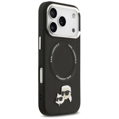 4. Karl Lagerfeld Karl & Choupette Pins MagSafe Hülle für iPhone 17 Pro - Schwarz