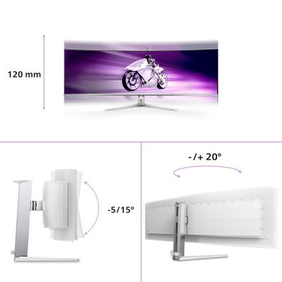 4. Philips Evnia 8000 49M2C8900L/00 Computermonitor 124,2 cm (48,9 Zoll) 5120 x 1440 Pixel Dual QHD QD-OLED Weiß