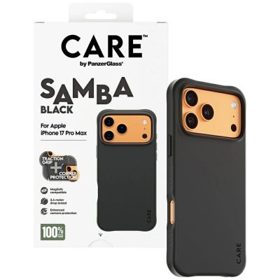 4. CARE by PanzerGlass Modisches Samba MagSafe Case für iPhone 17 Pro Max - Schwarz