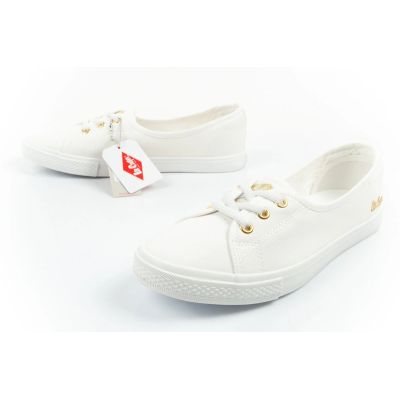 8. Lee Cooper Damenschuhe, sportliche weiße Slip-On-Ballerinas